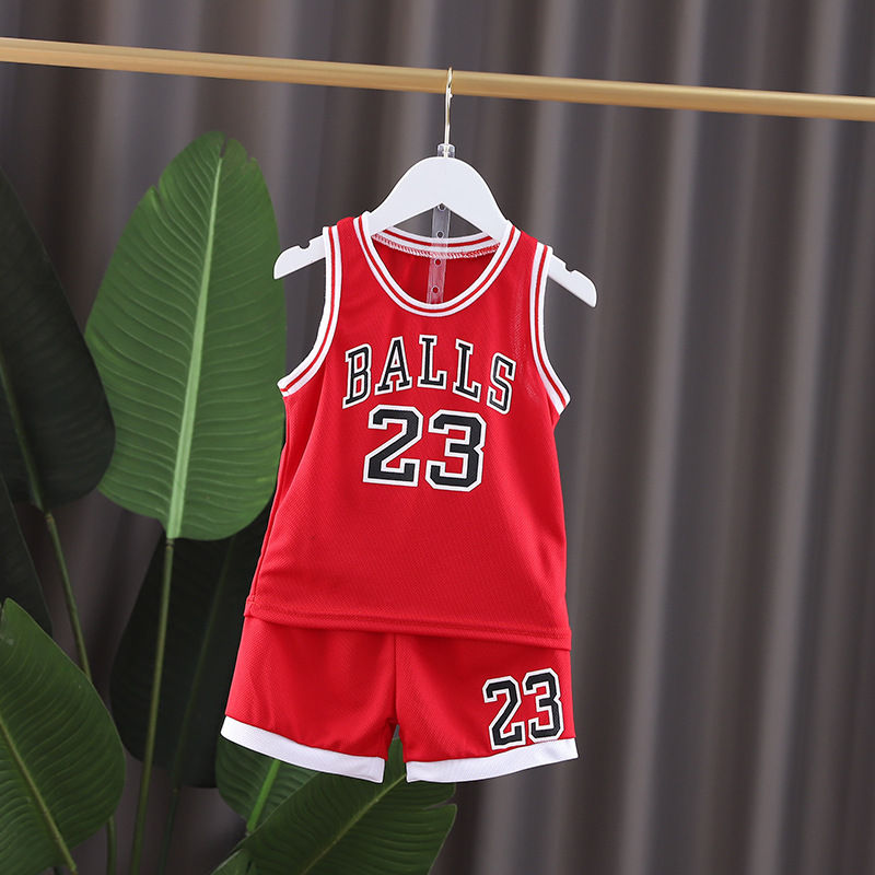 Thumbnail: Boys Sports Basketball Clothes Suit Summer New Children's Fashion Leisure Letter