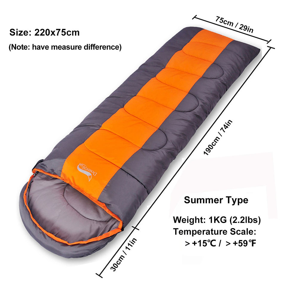 Miniature : Desert&Fox Camping Sleeping Bag Lightweight 4 Season Warm & Cold Envelope