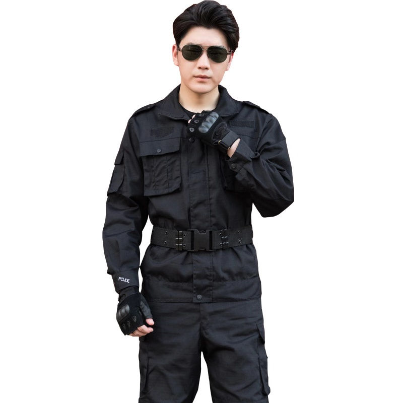 Miniature : SHD - Cool Black Uniform Shirt&Pants For Men Security Working Field Training Cam