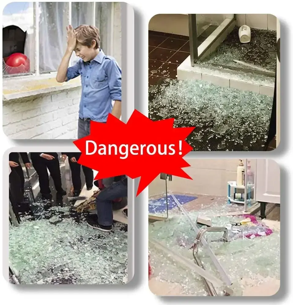 Miniature : Multi-size Clear Security Window Safety Film For Glass Home Explosion-proof Wind