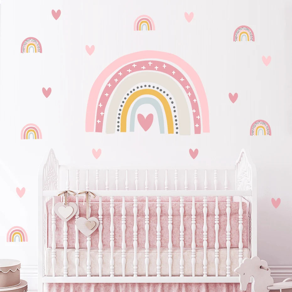 Miniature : SHD - watercolor Cartoon Rainbow Sun Clouds Wall Sticker Nursery Vinyl Children'