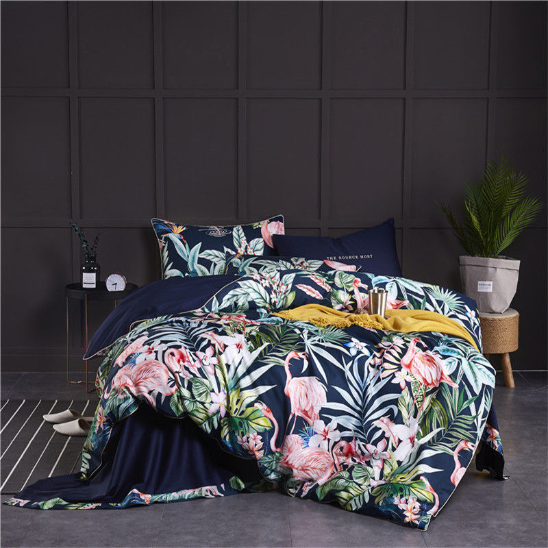 Miniature : SHD - LuxEgyptian Flamingo Leaf Bedding Set