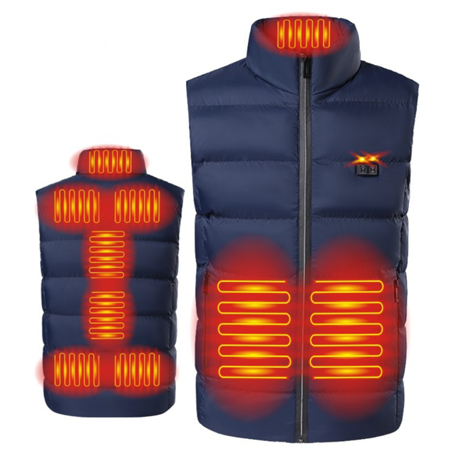 Miniature : 9 Areas Heated Vest Jacket USB Men Winter Electrically Heated Thermal Waistcoat 
