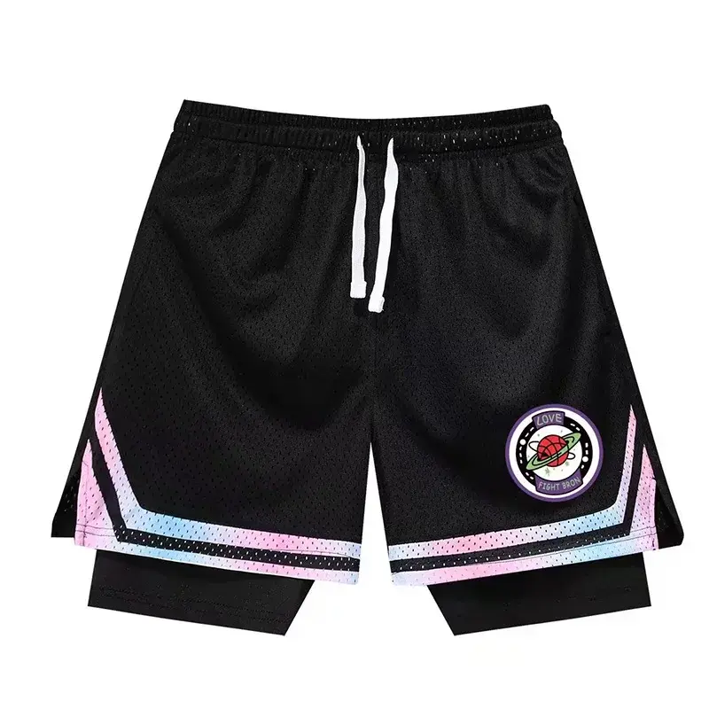 Thumbnail: Fake Two Basketball Shorts Loose American Anti-light Men Women Ball Pants Summer