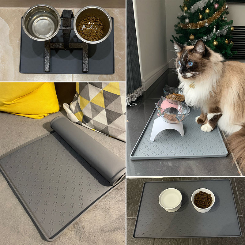 Thumbnail: Pet Placemat Dog Food bowl Mat Cat Feed Mat Cat Dog Drinking Feeding Placemat Si