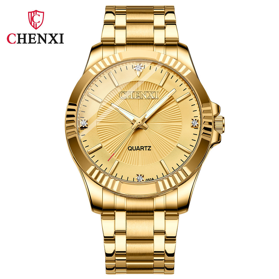 Thumbnail: SHD - CHENXI 050A Brand Luxury Gold Dress Watches Stainless Steel Unique Golden 