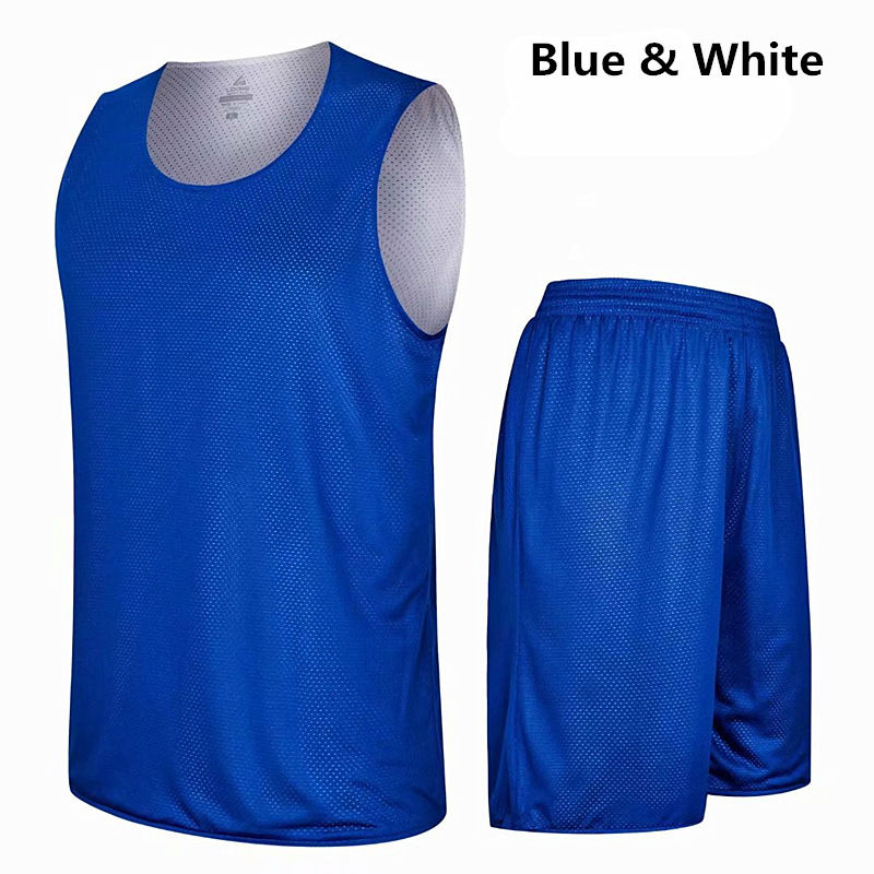 Miniature : Double Sided Wearable Basketball Jerseys Kits Breathable Men and Children Basket