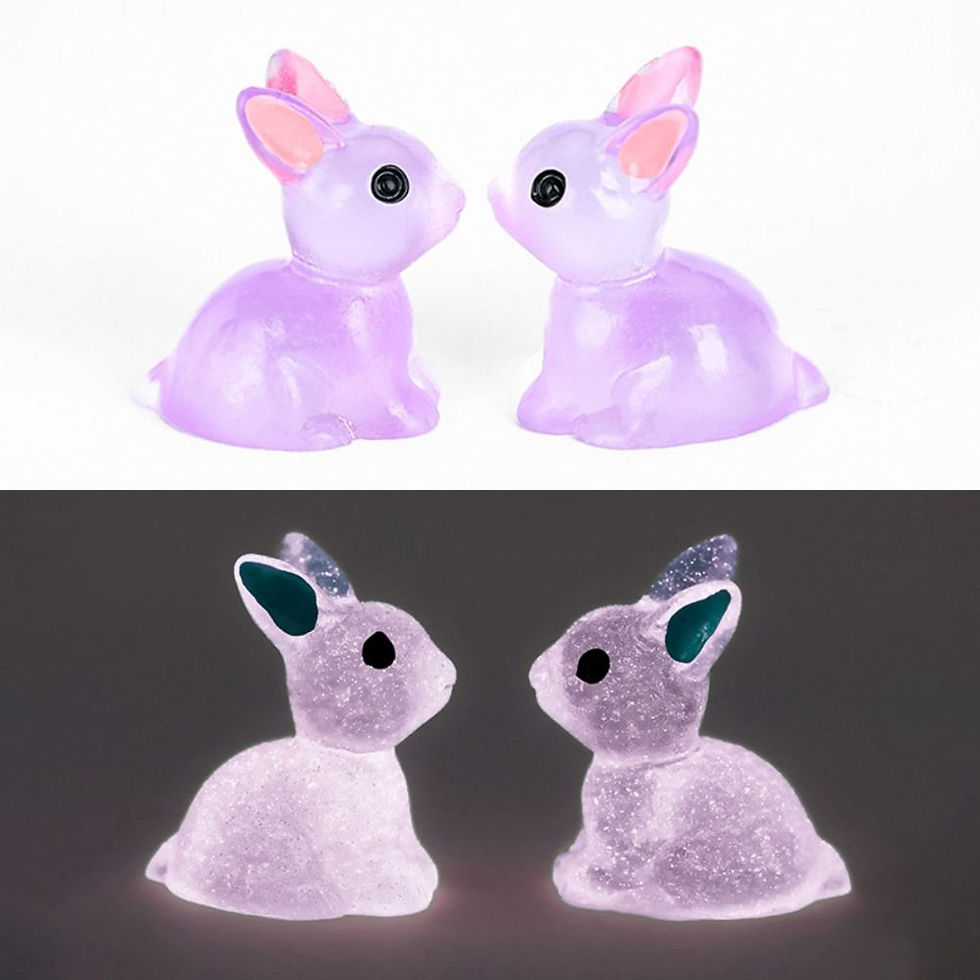 Thumbnail: Cute Luminous Bunnies Microlandscape Mini Rabbit Ornaments Fairy Gardening Minia