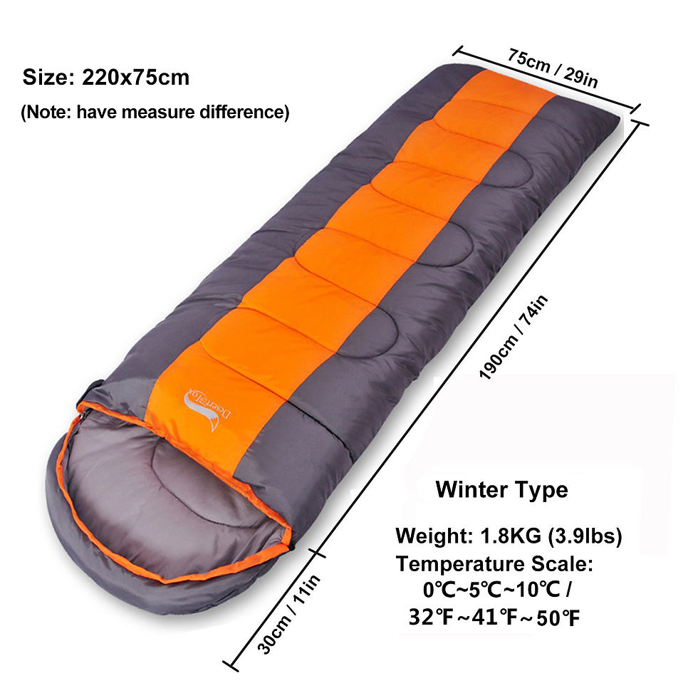 Miniature : Desert&Fox Camping Sleeping Bag Lightweight 4 Season Warm & Cold Envelope