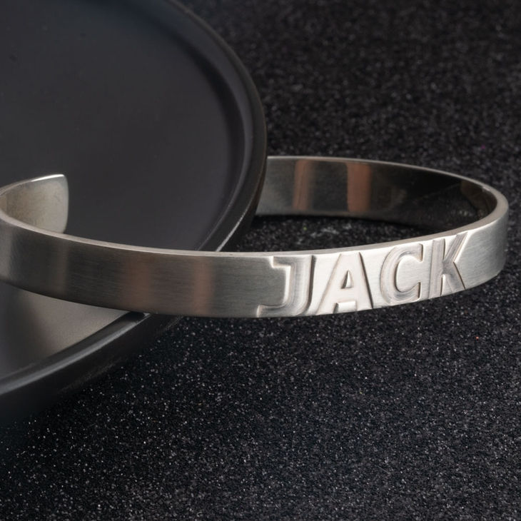 Thumbnail: Name Bracelet Bangle For Men