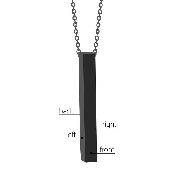 Thumbnail: Engraved 3D Bar Necklace
