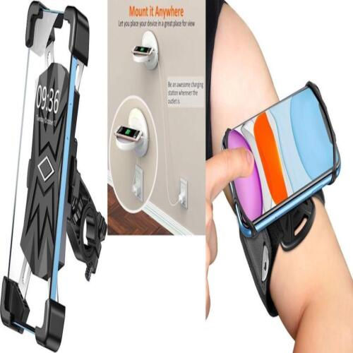 Thumbnail: Sale! 3 Pcs Universal Anti Shake Phone Holders Set To Mount on Bike & Wall & Arm