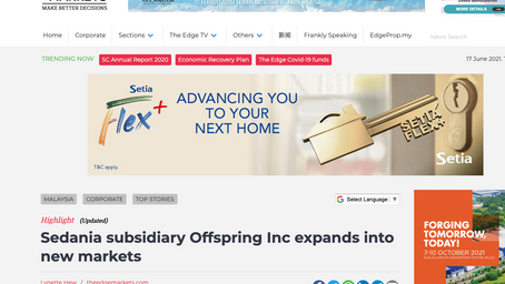 Sedania subsidiary Offspring Inc expands into new markets