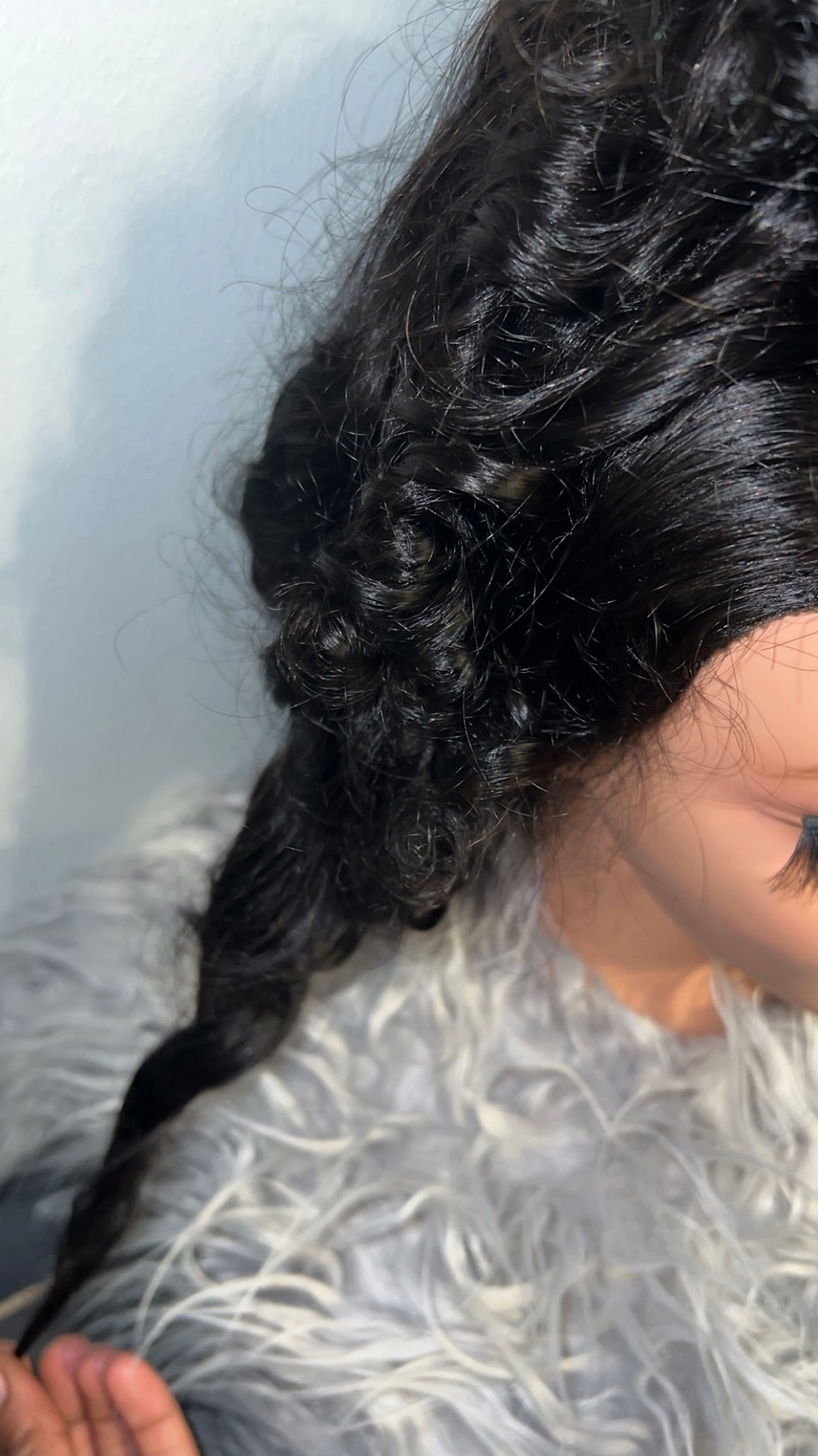 Thumbnail: Bos Brazilian Natural Black Virgin 4x4 Transparent Lace Wig, 150% Density, 12A 