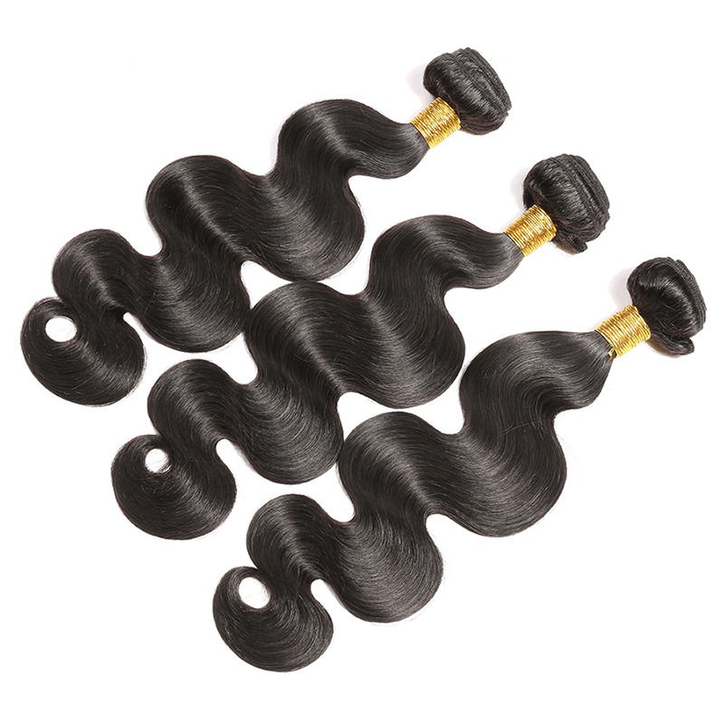 Thumbnail: Bos Brazilian Natural Black Virgin Human Hair Bundles, 150% Density, 12A 