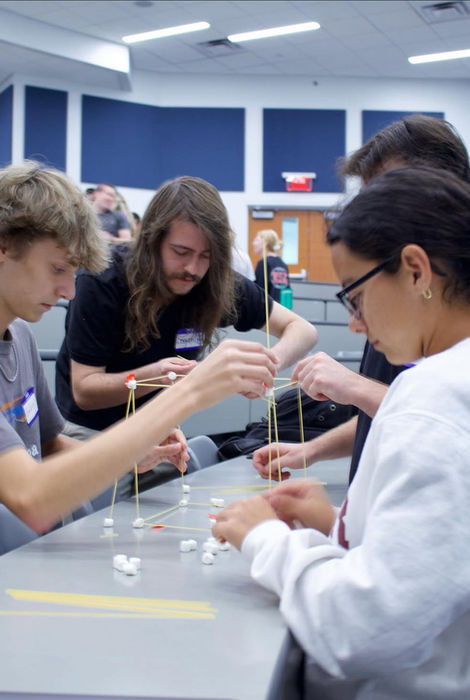 Missouri state AMA members doing an activity at chapter meeting.