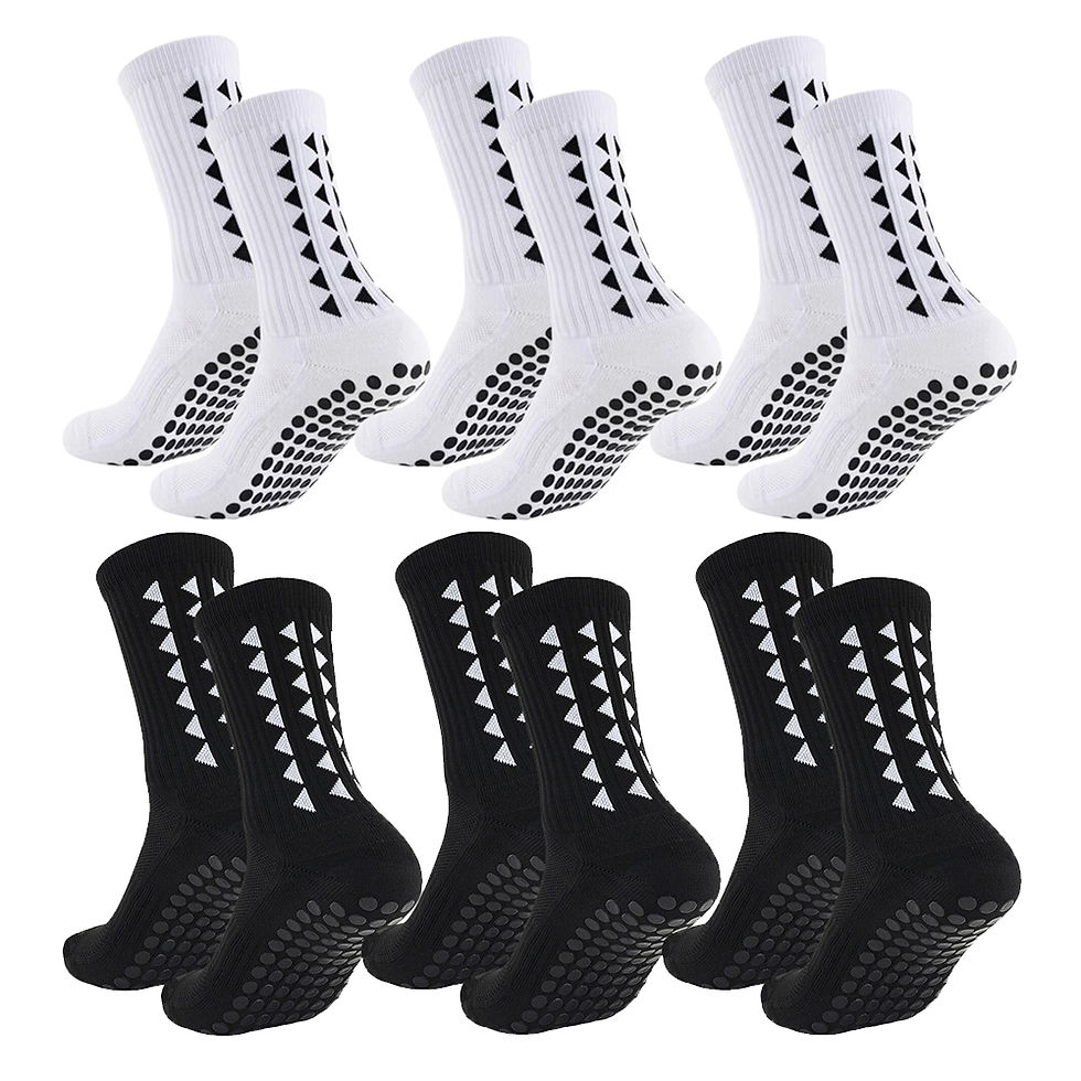 Thumbnail: 6 Pairs Men Women Football Grip Socks