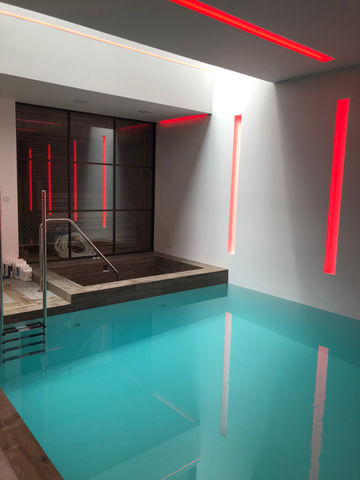Swimming pool in a basement