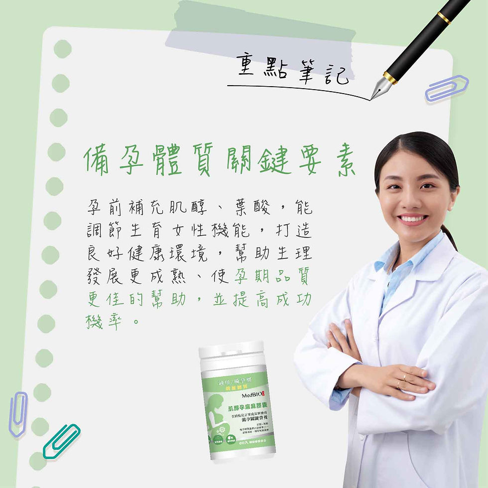 縮圖：MedBIO美百優®️孕麻麻 肌醇 葉酸 膠囊∣60入∣肌醇×葉酸｜孕婦專用備孕