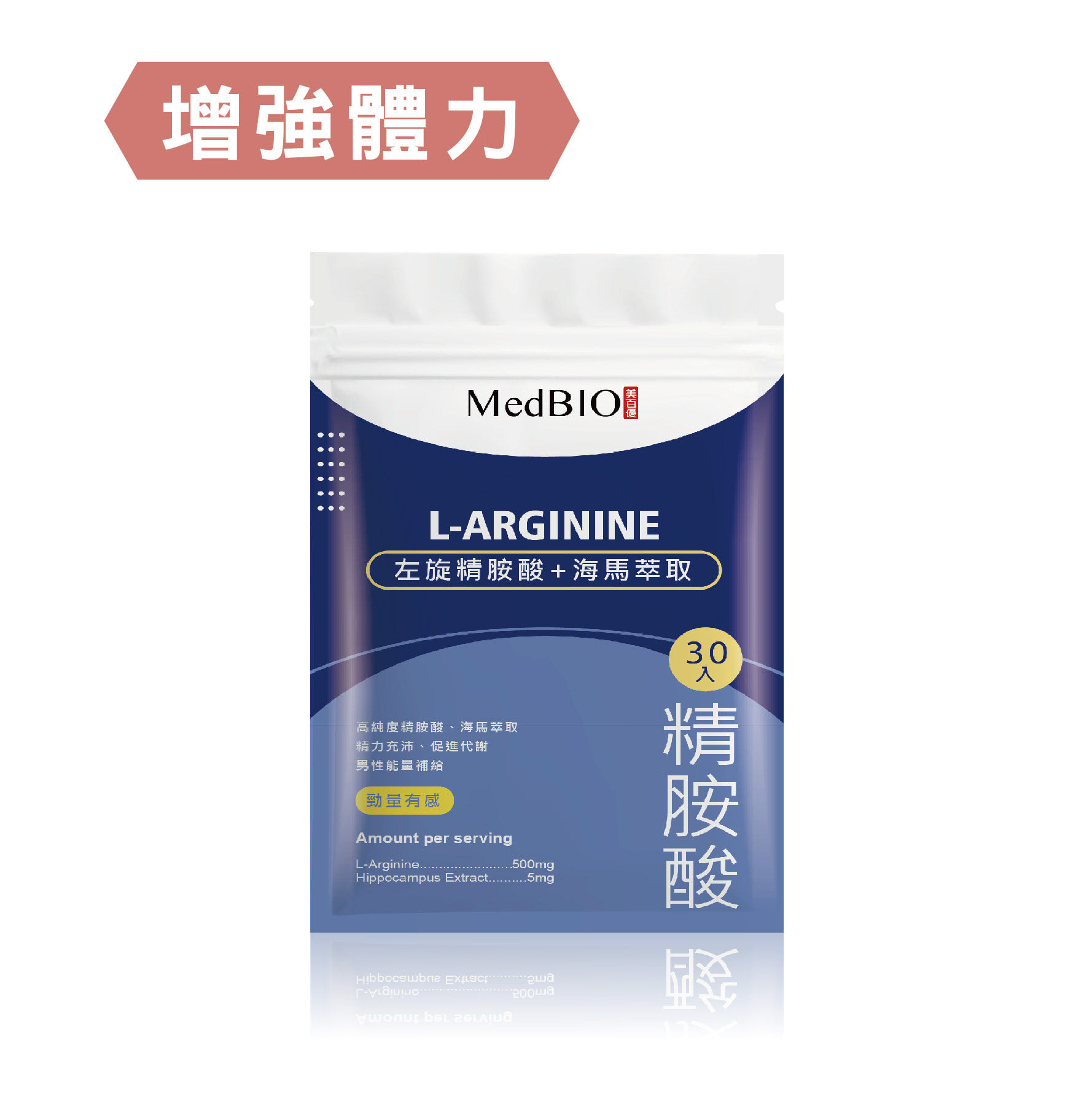 MedBIO美百優®️左旋精胺酸+海馬萃取 膠囊 30入∣提升精力∣