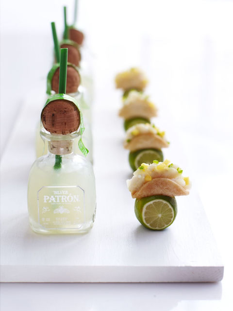 Mini margaritas served with mini tacos