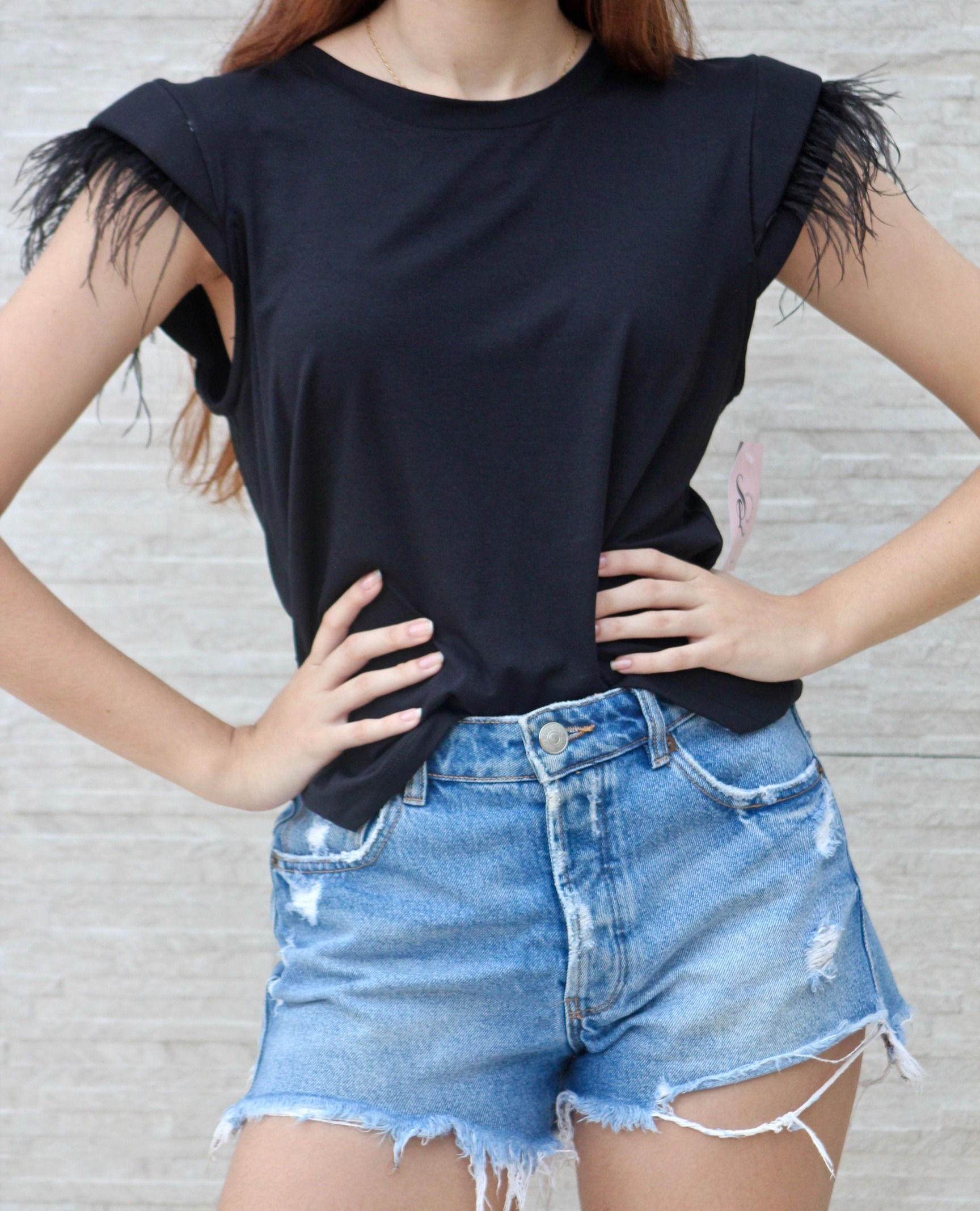 Blusa Pluma Preta