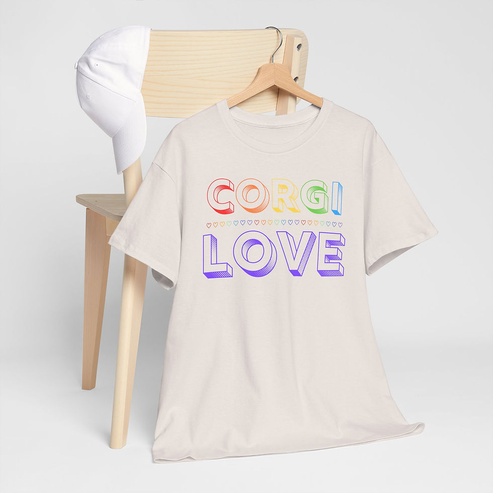 Thumbnail: CORGI LOVE Colorful Unisex Heavy Cotton Tee!