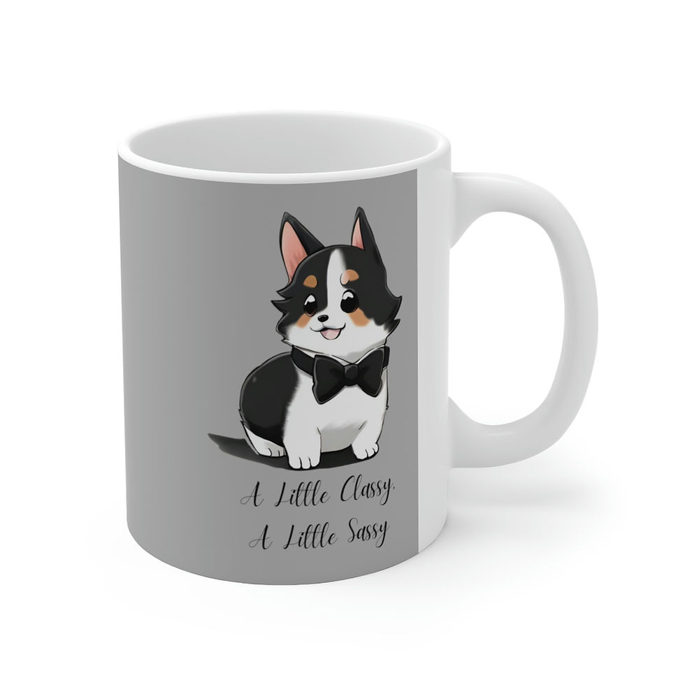 Thumbnail: Tri Color A Little Classy, A Little Sassy Ceramic Mug 11oz Pembroke Welsh Corgi