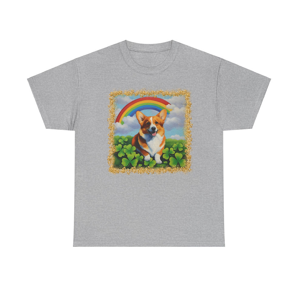 Thumbnail: Retro St. Patrick's Day Corgi Unisex Cotton Tee! Breeder T-Shirt Ironic