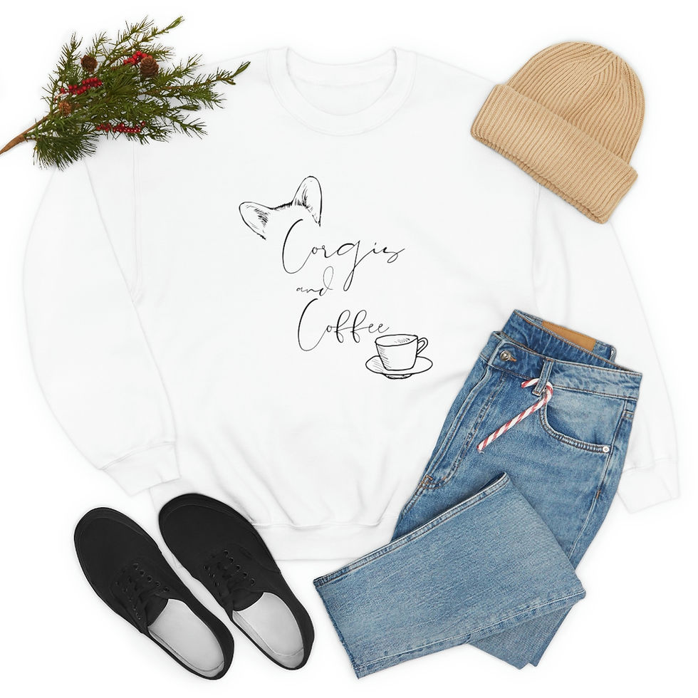 Thumbnail: Corgis and Coffee Unisex Heavy Blend Crewneck Sweatshirt! 