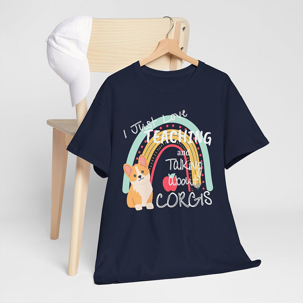 Thumbnail: I Just Love Teaching and Talking About Corgis  Unisex Heavy Cotton Tee!