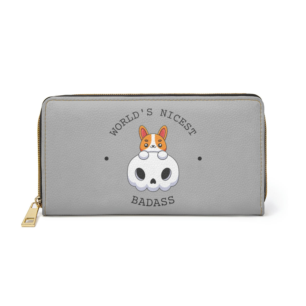 World's Nicest Badass All Around Zipper Faux Leather Wallet