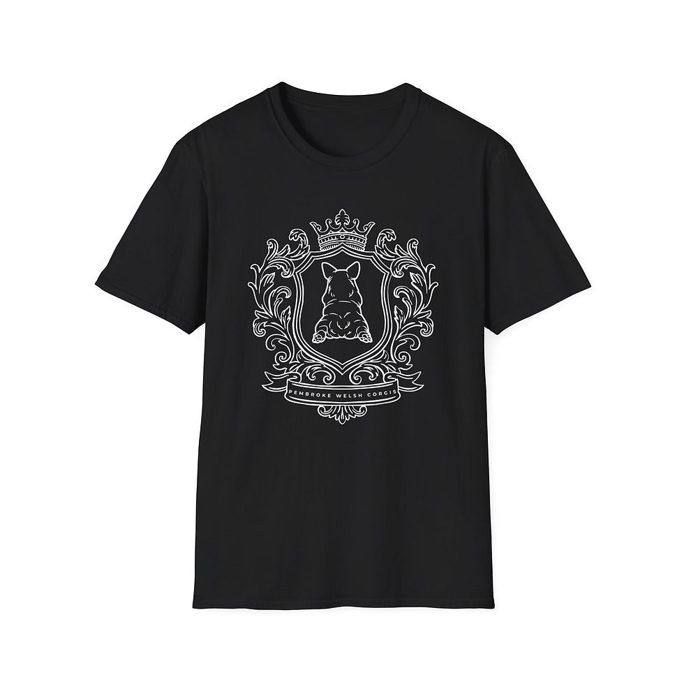 Thumbnail: Pembroke Welsh Corgi Crest Unisex T-shirt, Soft Style Comfort Fit