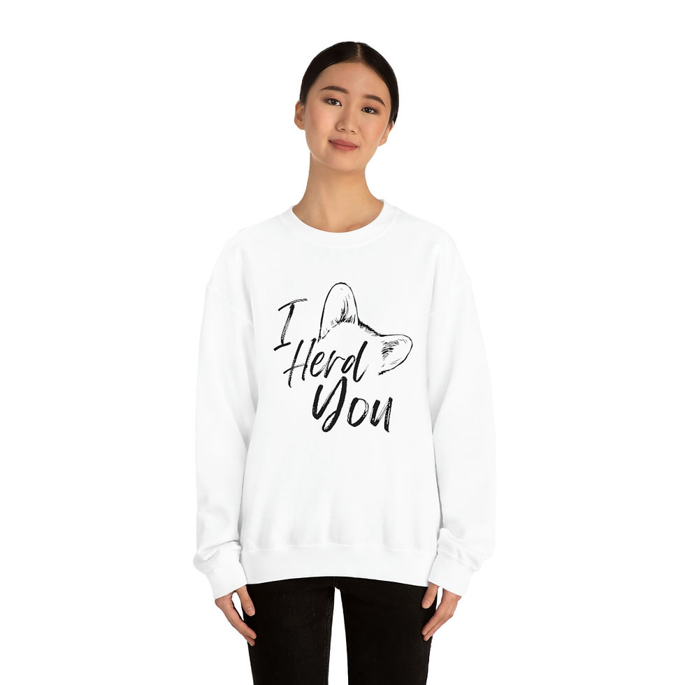Thumbnail: I Herd You Corgi Ears Unisex Heavy Blend Crewneck Sweatshirt! 