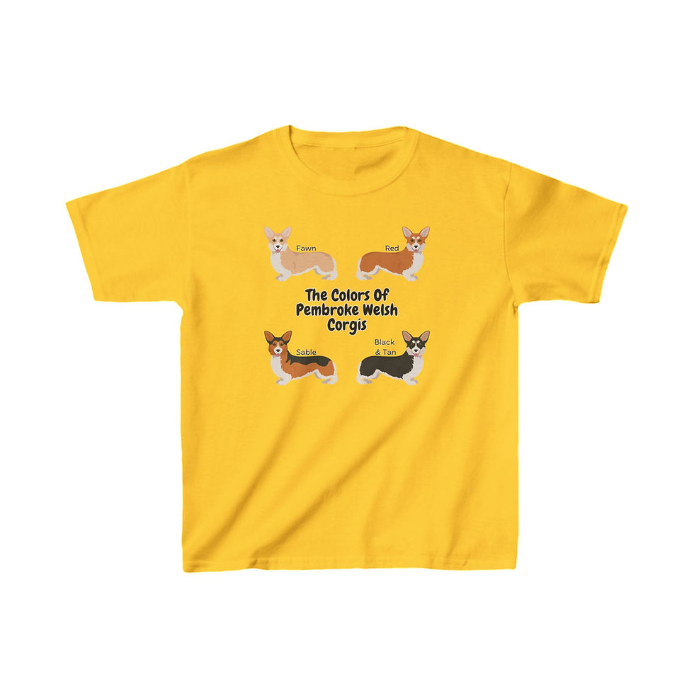 Thumbnail: Colors of Pembroke Welsh Corgis Kids Unisex Heavy Cotton™ Tee