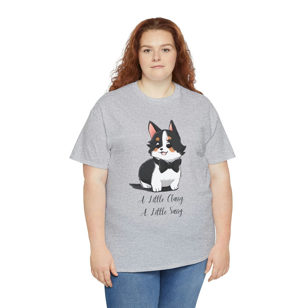 Thumbnail: Tri Color Corgi A Little Classy, A Little Sassy Unisex Heavy Cotton Tee!