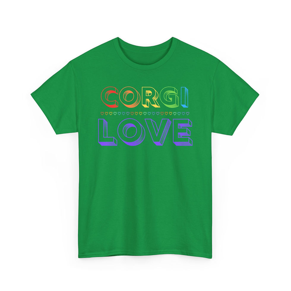 Thumbnail: CORGI LOVE Colorful Unisex Heavy Cotton Tee!