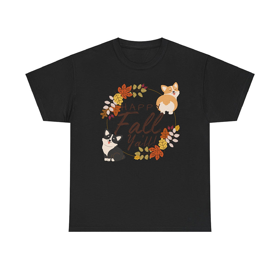 Thumbnail: Happy Fall Ya'll! Corgis Logo Unisex Heavy Cotton Tee! Breeder T-Shirt