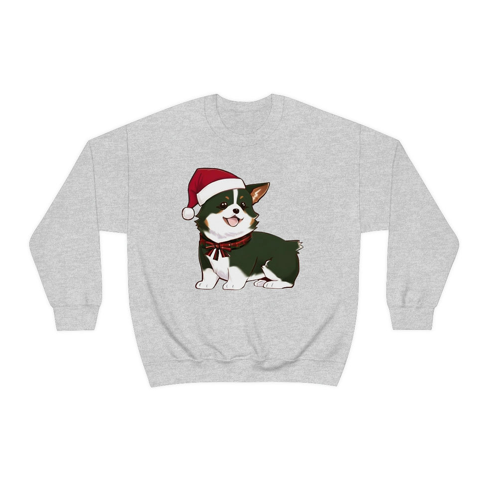 Thumbnail: Christmas Tri-Color Corgi Unisex Heavy Blend Crewneck Sweatshirt! 