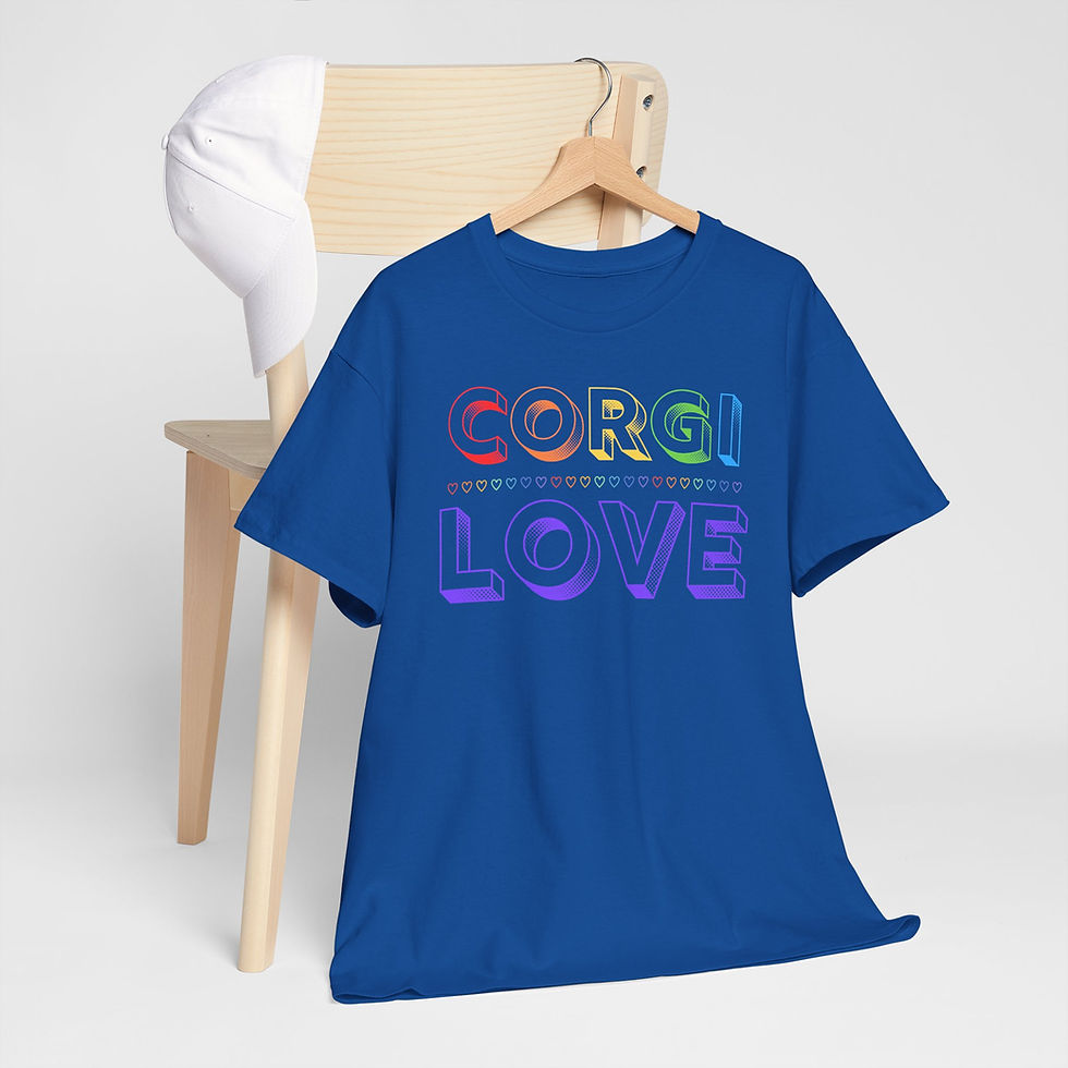 Thumbnail: CORGI LOVE Colorful Unisex Heavy Cotton Tee!