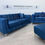 Thumbnail: Keysri Sofa in Blue Plush Velvet