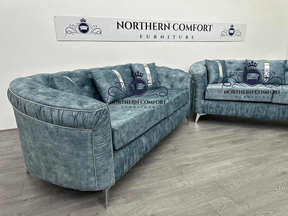 Thumbnail: Ambassador Chesterfield Sofa in Ocean Marble Velvet