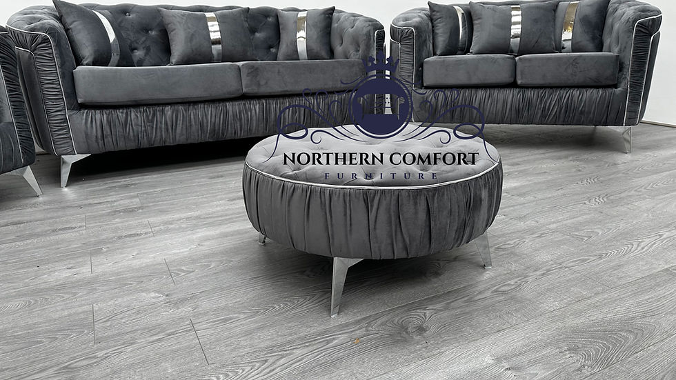 Thumbnail: Ambassador Chesterfield Sofa in Steel Plush Velvet