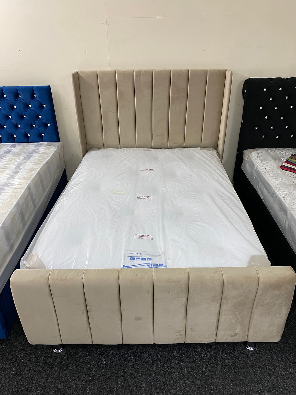 Thumbnail: Monaco Bed in Mink Velvet