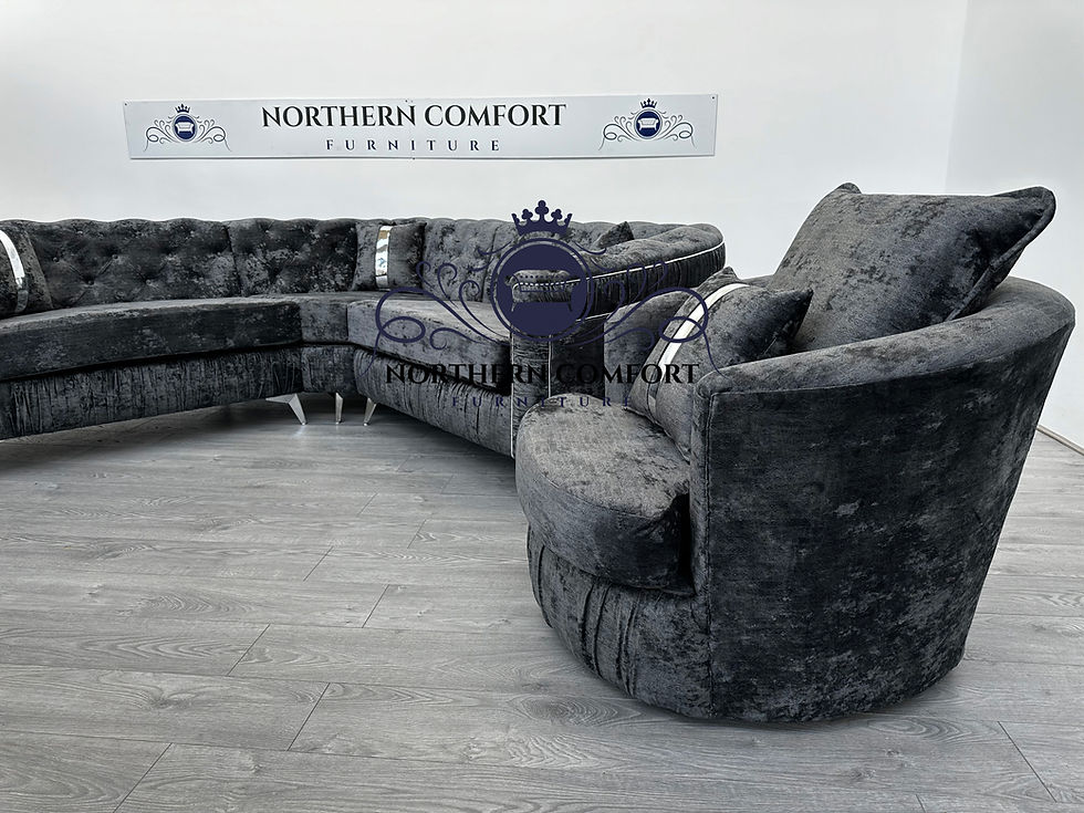 Thumbnail: Ambassador Chesterfield Corner Sofa in Coal Shakespere