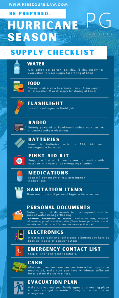 Hurricane Season 2021 - Supply Checklist