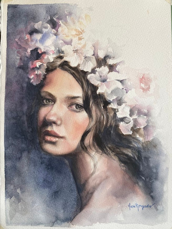 Mujer con flores