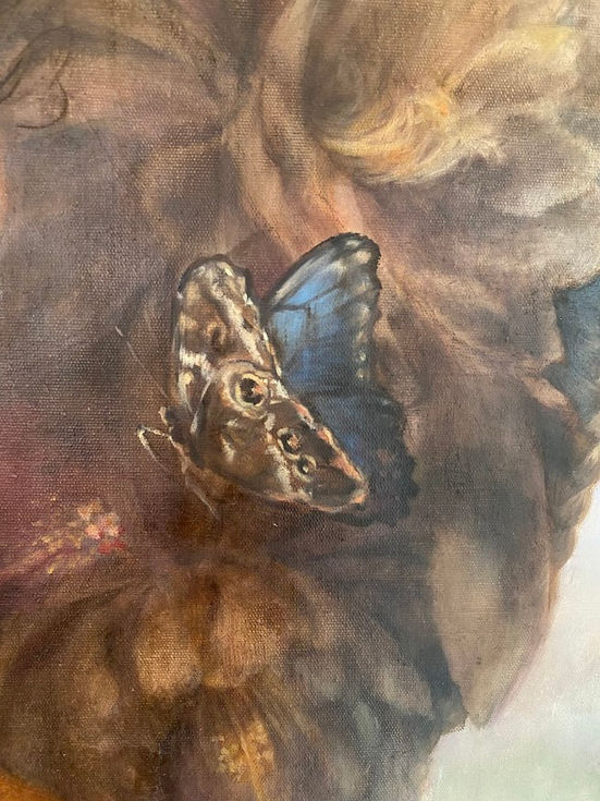 Mariposa en óleo. Primavera