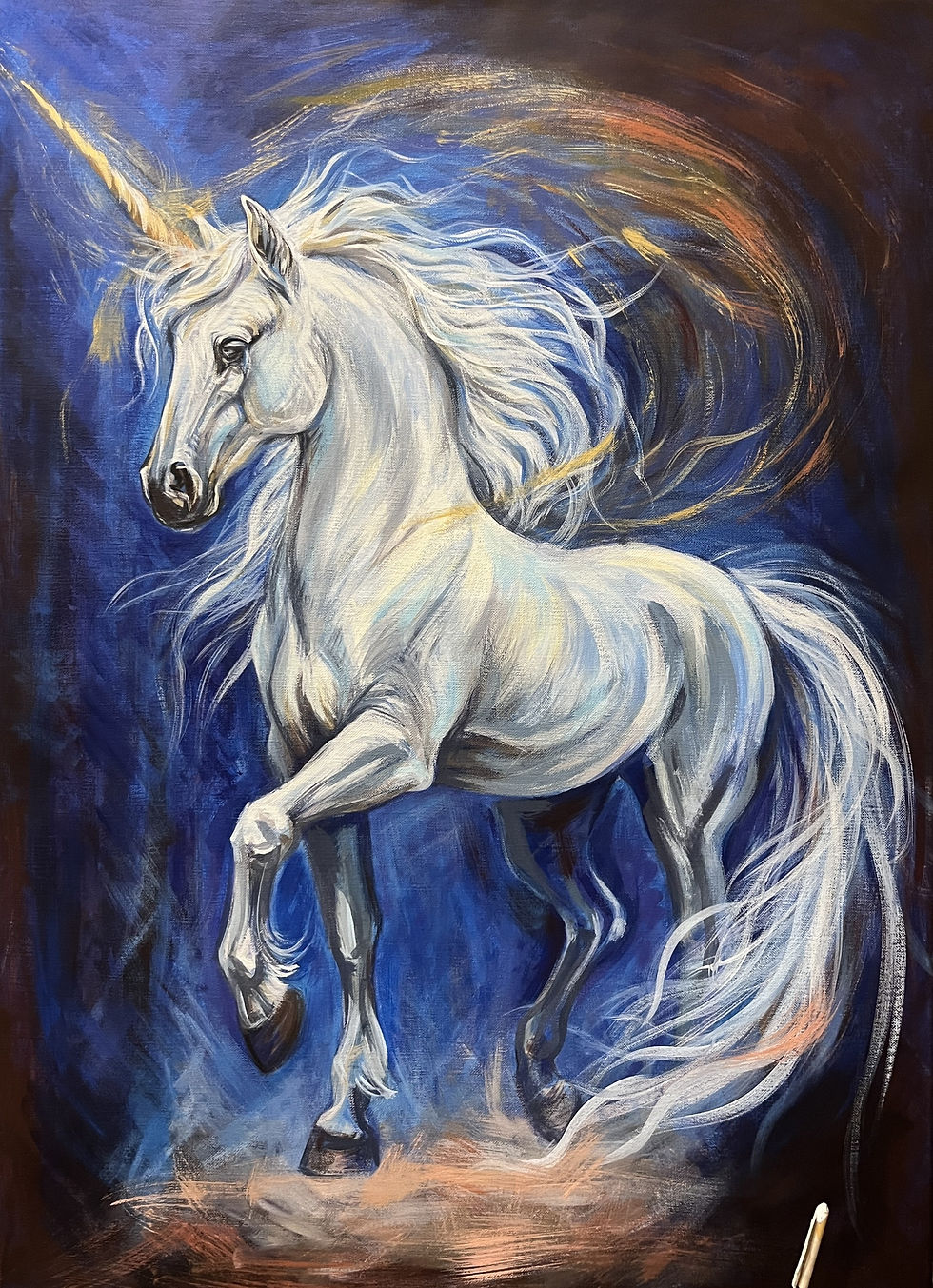 A painting of a unicorn by Vicky Tucker