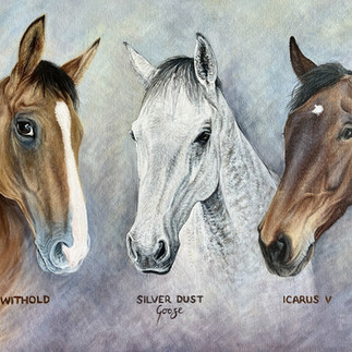 A painting of three horses by Vicky Tucker Artist